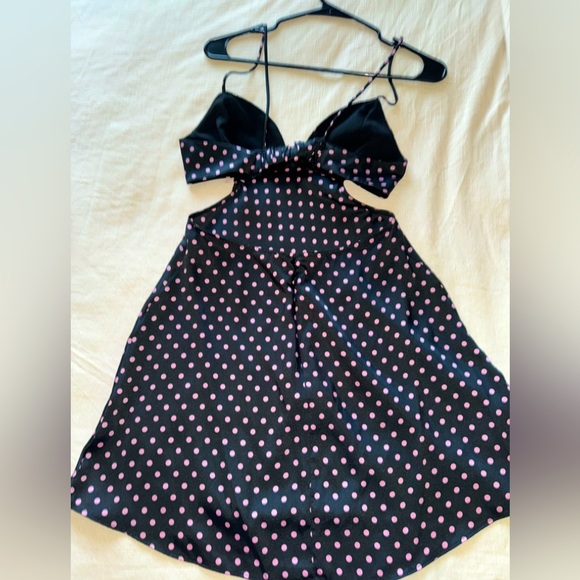 Zara Polka Dot Dress: Pink & Black Polka dot - Picture 2 of 5
